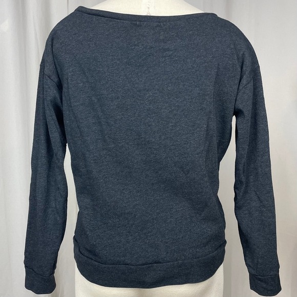 Vintage STUSSY Cropped Long Sleeve Dark Gray Logo Sweatshirt Womens (M)‎ 90s Y2K - Picture 3 of 8